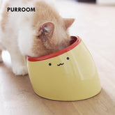 PURROOM Elevated Pudding Ceramic Pet Bowl